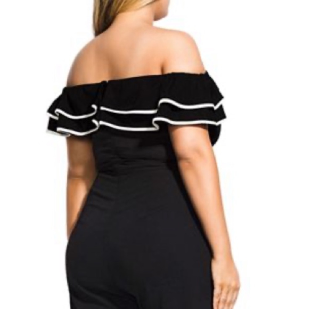 City Chic Off-the-Shoulder Wide-Leg Jumpsuit - Picture 6 of 7
